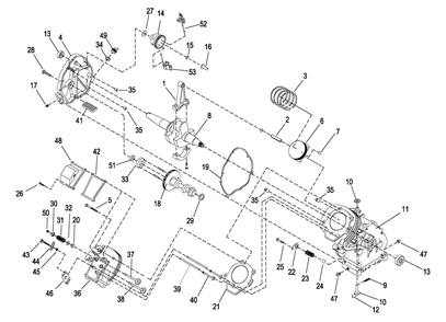 Exploded View, Gh2200 Engine Longblock Diagram and Parts List for 0059290 (6283016 - 6319095)(2011) Generac Generator