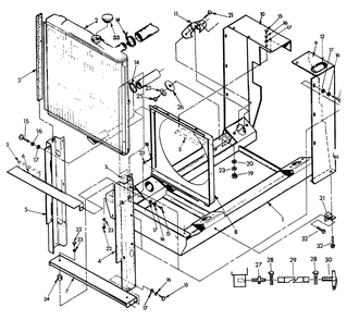 Mounting Base And Radiator Diagram and Parts List for 9055-0  Generac Generator