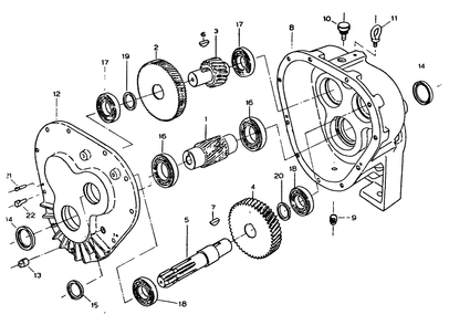 Gearbox Diagram and Parts List for 6872-3  Generac Generator