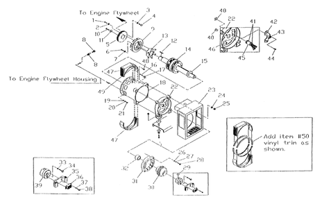 Generator, Brushless Diagram and Parts List for 4081-0  Generac Generator