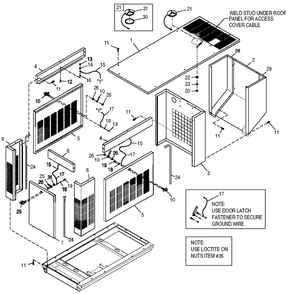 Enclosure Diagram and Parts List for 0051040 (0505V01168)(2005) Generac Generator