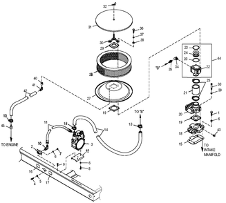 Fuel System Diagram and Parts List for 0049930 (3804746 - 3990828)(2004) Generac Generator