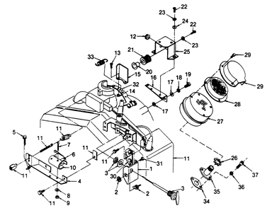 Engine Accessories Diagram and Parts List for 1003-C  Generac Welder