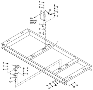 Mounting Base Diagram and Parts List for 0053261 (4646781 - 4777787)(2007) Generac Generator
