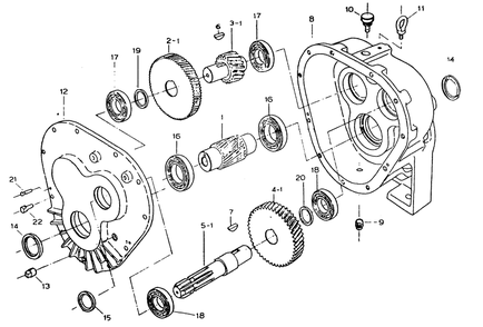 Gearbox Case Diagram and Parts List for 9278-0  Generac Generator