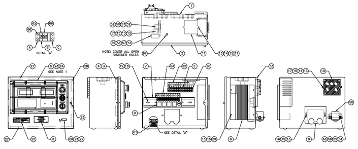 Battery Charger H-Panel 10a 12v Diagram and Parts List for QT08054ANSNA (5981037 - 5981038)(2010) Generac Generator