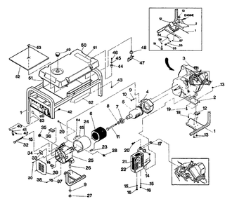 Generator Diagram and Parts List for 3500XL (9441-1)(9441-1) Generac Generator