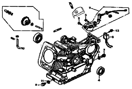 Crankcase Diagram and Parts List for 0059910 (6331567)(2015) Generac Generator