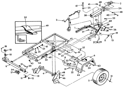 Trailer Assembly Diagram and Parts List for 9577-1  Generac Generator