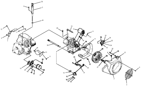 Engine 1 Diagram and Parts List for 0047600 (3639392 - 37288867)(2014) Generac Generator