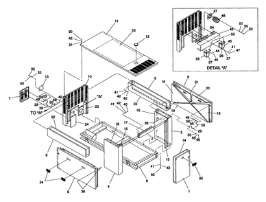 Compartment Diagram and Parts List for 4311-1 DG-50 Generac Generator