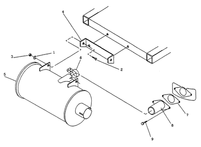 Exhaust Muffler Diagram and Parts List for 9677-3  Generac Generator