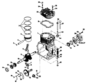Engine Diagram and Parts List for 6208-5  Generac Generator