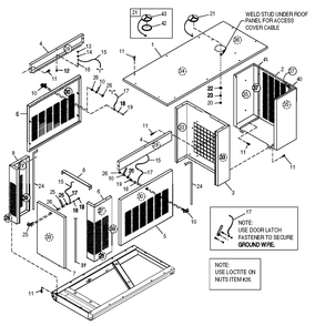 Enclosure Diagram and Parts List for 0051050 (0505V01172 - 3105V03296)(2005) Generac Generator