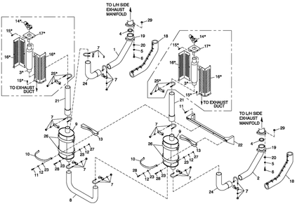 Muffler 5.4l/6.8l Cpl Exhaust C5 Diagram and Parts List for QT08054AVSN (4368776 - 4508832)(2006) Generac Generator