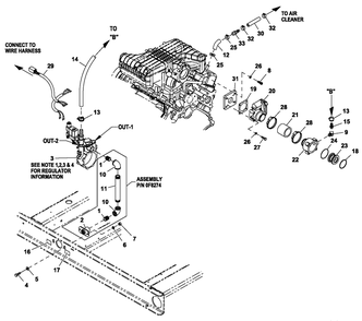 Fuel System 4.2l 48kw Diagram and Parts List for 0055991 (6175130 - 6175133)(2010) Generac Generator