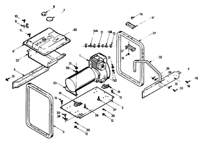 Mounting Base Diagram and Parts List for 5W263 (8921-0)(8921-0) Generac Generator
