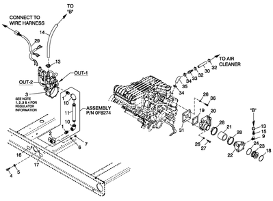 Fuel Nat. Gas And Lp Vapor 4.2l Emissions Diagram and Parts List for ET04842ANAY (5882868)(2010) Generac Generator