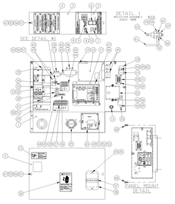 Control Panel Diagram and Parts List for 0049173 (4060531 - 4148058)(2005) Generac Generator