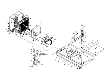 Mounting Base Diagram and Parts List for 1013-A  Generac Welder