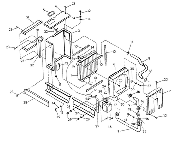 Radiator Diagram and Parts List for 9105-2  Generac Generator
