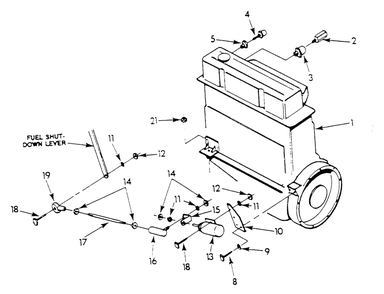 Engine Common Parts Diagram and Parts List for 9575-2  Generac Generator