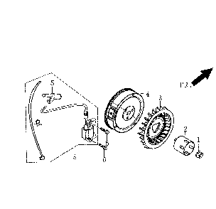 Part Location Diagram of 0J5863A120 Generac Flywheel assy.
