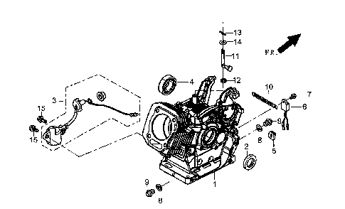Crankcase Diagram and Parts List for 5939-5  Generac Generator