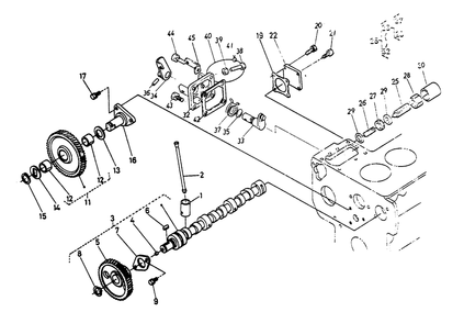 Camshaft Diagram and Parts List for 1008-D  Generac Welder