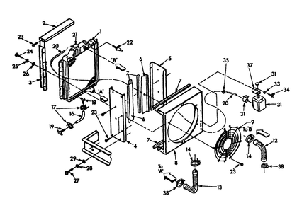 Radiator Diagram and Parts List for 9303-7  Generac Generator