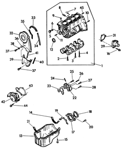 Cylinder Block And Oil Pan Diagram and Parts List for 9260-3  Generac Generator