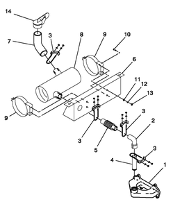 Ev Muffler 1.5l Diagram and Parts List for 0041260 (3167756 - 3214478)(2014) Generac Generator