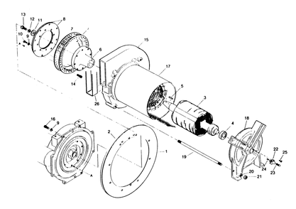 Part Location Diagram of 52605 Generac Fan, Alternator