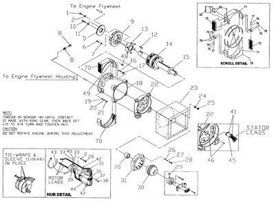 Alternator Diagram and Parts List for 4299-0  Generac Generator