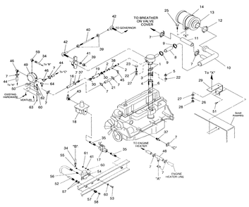 Engine Common Parts Diagram and Parts List for 4383-0  Generac Generator