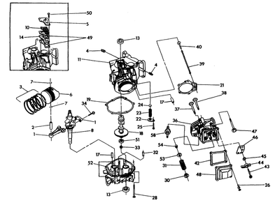 Engine Long Block Diagram and Parts List for 0941-0  Generac Generator