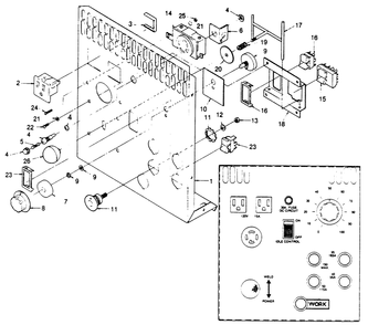 Control Panel Diagram and Parts List for 8300-0  Generac Welder