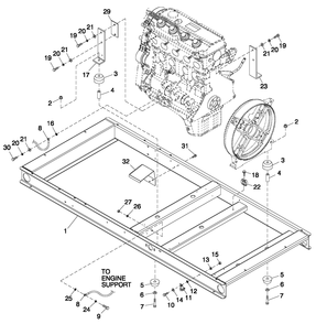 Mounting Base 2.4l C2 Diagram and Parts List for ET04524JNSX (6136189 - 6805138)(2011) Generac Generator