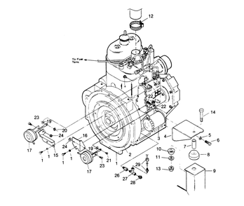 Engine (Injection Pump Side) Diagram and Parts List for 1010-A  Generac Welder