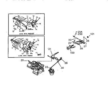Low Oil Shutdown And Governor Diagram and Parts List for GN190  Generac Engine