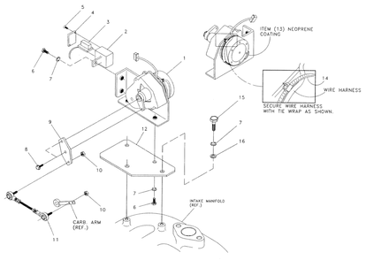 Governor Assembly Diagram and Parts List for 0041260 (3167756 - 3214478)(2014) Generac Generator
