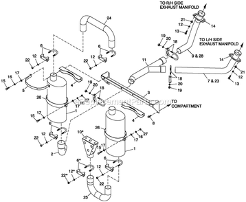Ev Muffler Exh 4.2l G3 Cpl (2) Diagram and Parts List for ST03542GNAN (4950838)(2008) Generac Generator