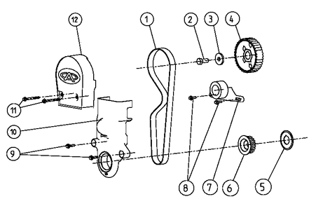 Gas Engine Timing System Diagram and Parts List for EG03015GNSX (9690215 - 9690216)(2015) Generac Generator
