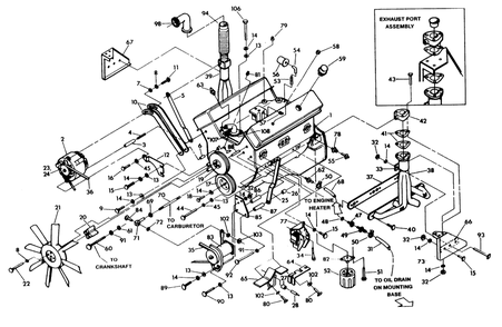 Engine Common Parts 1 Diagram and Parts List for 9303-0  Generac Generator