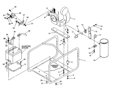 Cradle And Accessories 50430 Diagram and Parts List for 6958-2  Generac Welder