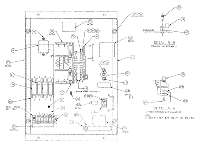 Transfer Switch Diagram and Parts List for 9222-3  Generac Generator
