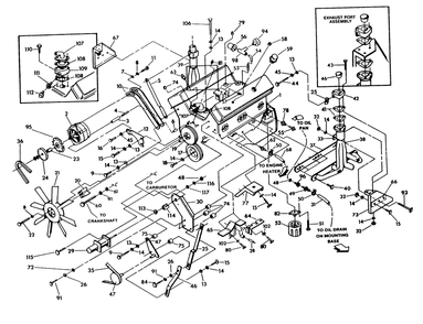 Engine Parts (Part 1) Diagram and Parts List for 9657-1  Generac Generator