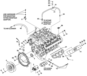 Engine Common Parts R/H Side 5.4l Cpl Diagram and Parts List for BT10054ANSN (4106V20159)(2006) Generac Generator