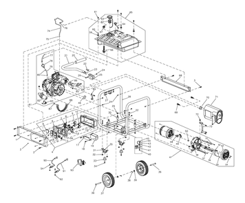 Fig-0 Diagram and Parts List for G0065150 GP6500E Generac Generator