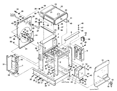 Compartment Diagram and Parts List for 1013-B  Generac Welder